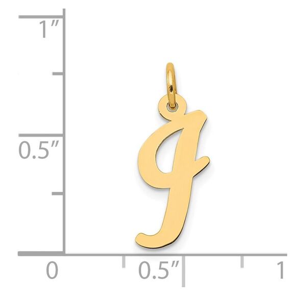 14k Yellow Gold, Madison Collection, Medium Script Initial I Pendant - Picture 4 of 5